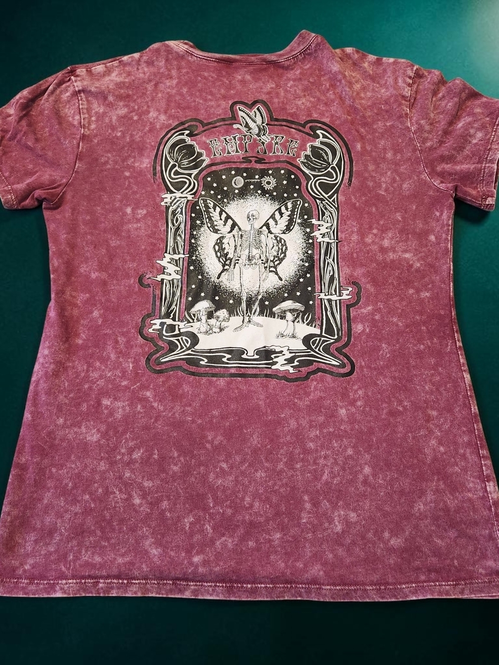 Empyre Washed Burgundy Graphic Short Sleeve Tee